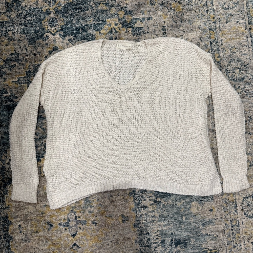 By together Cream V-Neck Sweater